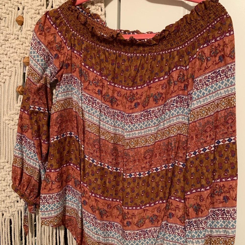 Off the shoulder 3/4 long sleeve